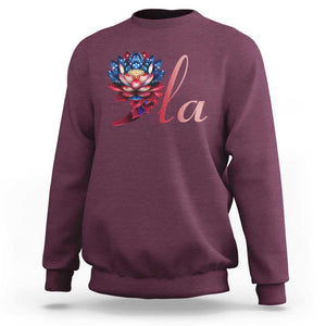 Harris 2024 Sweatshirt Comma La President Kamala For Potus Lotus TS02 Maroon Print Your Wear