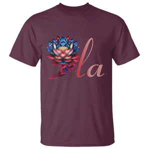 Harris 2024 T Shirt Comma La President Kamala For Potus Lotus TS02 Maroon Print Your Wear