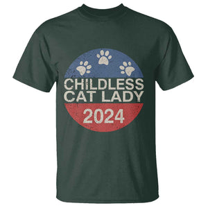 Childless Cat Lady 2024 T Shirt Vote Kamala Harris For President Retro Vintage TS02 Dark Forest Green Print Your Wear