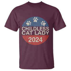 Childless Cat Lady 2024 T Shirt Vote Kamala Harris For President Retro Vintage TS02 Maroon Print Your Wear