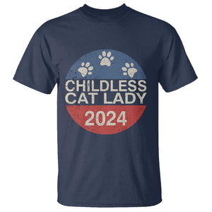 Childless Cat Lady 2024 T Shirt Vote Kamala Harris For President Retro Vintage TS02 Navy Print Your Wear