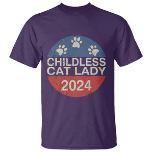 Childless Cat Lady 2024 T Shirt Vote Kamala Harris For President Retro Vintage TS02 Purple Print Your Wear