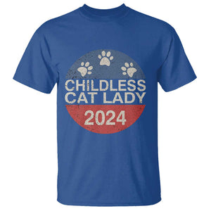 Childless Cat Lady 2024 T Shirt Vote Kamala Harris For President Retro Vintage TS02 Royal Blue Print Your Wear