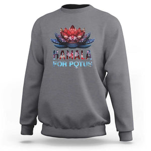 Harris 2024 Sweatshirt Madam President Kamala For Potus American Flag Lotus TS02 Charcoal Print Your Wear