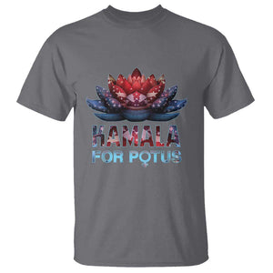 Harris 2024 T Shirt Madam President Kamala For Potus American Flag Lotus TS02 Charcoal Print Your Wear