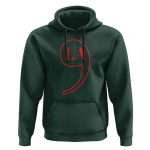 Harris 2024 Hoodie Comma La Kamala For President Red Punctuation Mark TS02 Dark Forest Green Print Your Wear