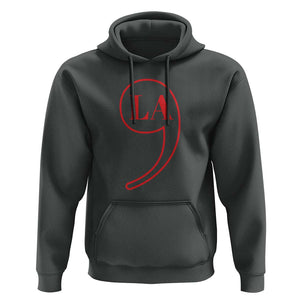 Harris 2024 Hoodie Comma La Kamala For President Red Punctuation Mark TS02 Dark Heather Print Your Wear