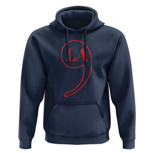 Harris 2024 Hoodie Comma La Kamala For President Red Punctuation Mark TS02 Navy Print Your Wear