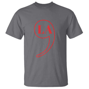 Harris 2024 T Shirt Comma La Kamala For President Red Punctuation Mark TS02 Charcoal Print Your Wear