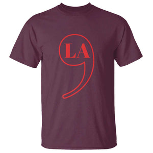 Harris 2024 T Shirt Comma La Kamala For President Red Punctuation Mark TS02 Maroon Print Your Wear