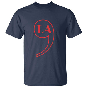 Harris 2024 T Shirt Comma La Kamala For President Red Punctuation Mark TS02 Navy Print Your Wear