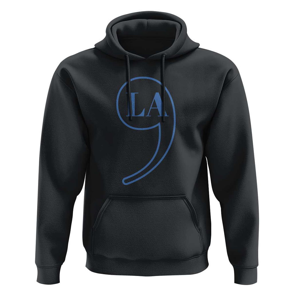 Harris 2024 Hoodie Comma La Kamala For President Blue Punctuation Mark TS02 Black Print Your Wear