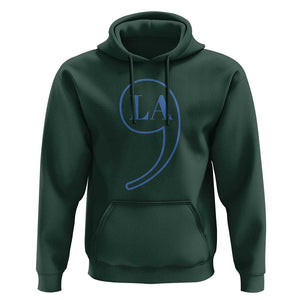 Harris 2024 Hoodie Comma La Kamala For President Blue Punctuation Mark TS02 Dark Forest Green Print Your Wear