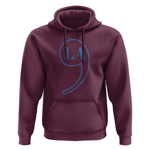 Harris 2024 Hoodie Comma La Kamala For President Blue Punctuation Mark TS02 Maroon Print Your Wear