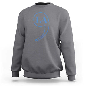 Harris 2024 Sweatshirt Comma La Kamala For President Blue Punctuation Mark TS02 Charcoal Print Your Wear