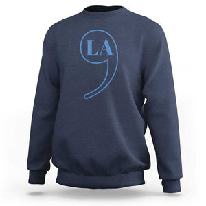 Harris 2024 Sweatshirt Comma La Kamala For President Blue Punctuation Mark TS02 Navy Print Your Wear