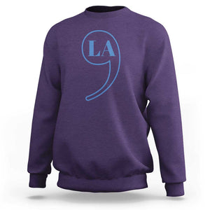 Harris 2024 Sweatshirt Comma La Kamala For President Blue Punctuation Mark TS02 Purple Print Your Wear