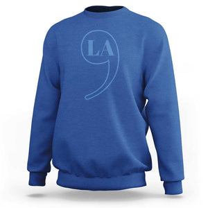 Harris 2024 Sweatshirt Comma La Kamala For President Blue Punctuation Mark TS02 Royal Blue Print Your Wear