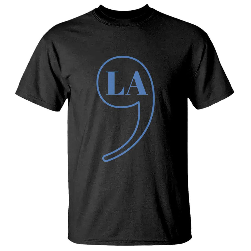 Harris 2024 T Shirt Comma La Kamala For President Blue Punctuation Mark TS02 Black Print Your Wear