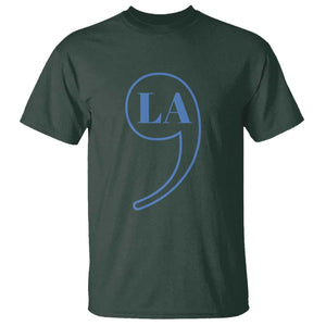 Harris 2024 T Shirt Comma La Kamala For President Blue Punctuation Mark TS02 Dark Forest Green Print Your Wear