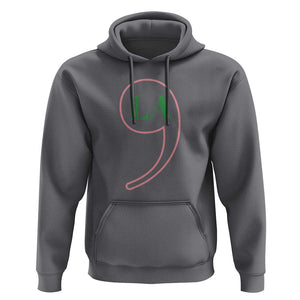 Harris 2024 Hoodie Comma La Kamala For President Green Pink Punctuation Mark TS02 Charcoal Print Your Wear