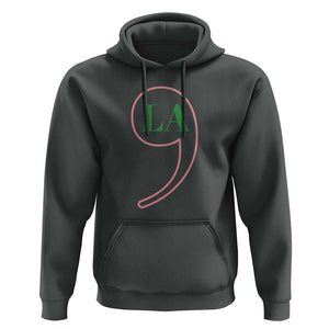 Harris 2024 Hoodie Comma La Kamala For President Green Pink Punctuation Mark TS02 Dark Heather Print Your Wear