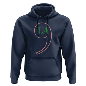 Harris 2024 Hoodie Comma La Kamala For President Green Pink Punctuation Mark TS02 Navy Print Your Wear