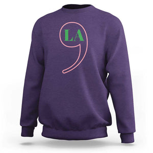 Harris 2024 Sweatshirt Comma La Kamala For President Green Pink Punctuation Mark TS02 Purple Print Your Wear