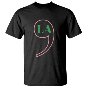 Harris 2024 T Shirt Comma La Kamala For President Green Pink Punctuation Mark TS02 Black Print Your Wear