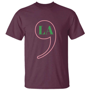 Harris 2024 T Shirt Comma La Kamala For President Green Pink Punctuation Mark TS02 Maroon Print Your Wear