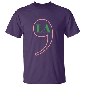 Harris 2024 T Shirt Comma La Kamala For President Green Pink Punctuation Mark TS02 Purple Print Your Wear