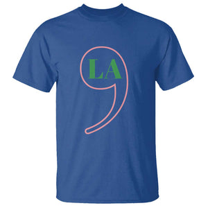 Harris 2024 T Shirt Comma La Kamala For President Green Pink Punctuation Mark TS02 Royal Blue Print Your Wear