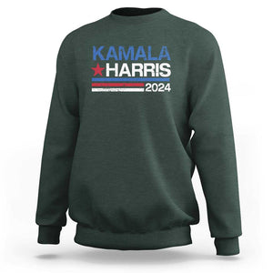 Kamala Harris 2024 Sweatshirt Childless Cat Lady For President Vote Retro TS02 Dark Forest Green Print Your Wear