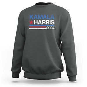 Kamala Harris 2024 Sweatshirt Childless Cat Lady For President Vote Retro TS02 Dark Heather Print Your Wear