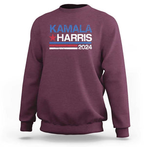 Kamala Harris 2024 Sweatshirt Childless Cat Lady For President Vote Retro TS02 Maroon Print Your Wear