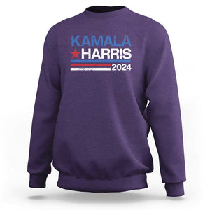 Kamala Harris 2024 Sweatshirt Childless Cat Lady For President Vote Retro TS02 Purple Print Your Wear