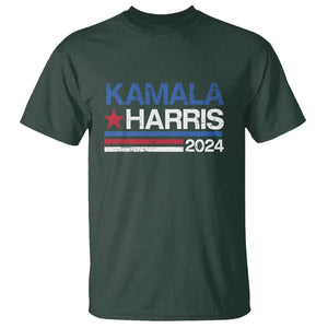 Kamala Harris 2024 T Shirt Childless Cat Lady For President Vote Retro TS02 Dark Forest Green Print Your Wear