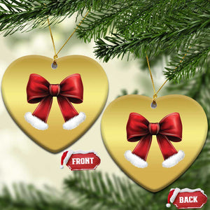 Red Coquette Bow Santa Retro Xmas Vibe Christmas Ornament TS02 Heart Gold Print Your Wear