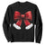 Red Coquette Bow Santa Retro Christmas Vibe Sweatshirt TS02 Black Print Your Wear