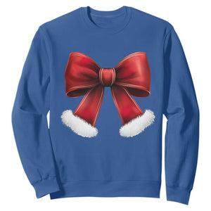 Red Coquette Bow Santa Retro Christmas Vibe Sweatshirt TS02 Royal Blue Print Your Wear