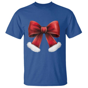 Red Coquette Bow Santa Retro Christmas Vibe T Shirt TS02 Royal Blue Print Your Wear