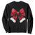 Red Coquette Bow Santa Christmas Vibe Sweatshirt TS02 Black Print Your Wear