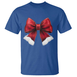 Red Coquette Bow Santa Christmas Vibe T Shirt TS02 Royal Blue Print Your Wear