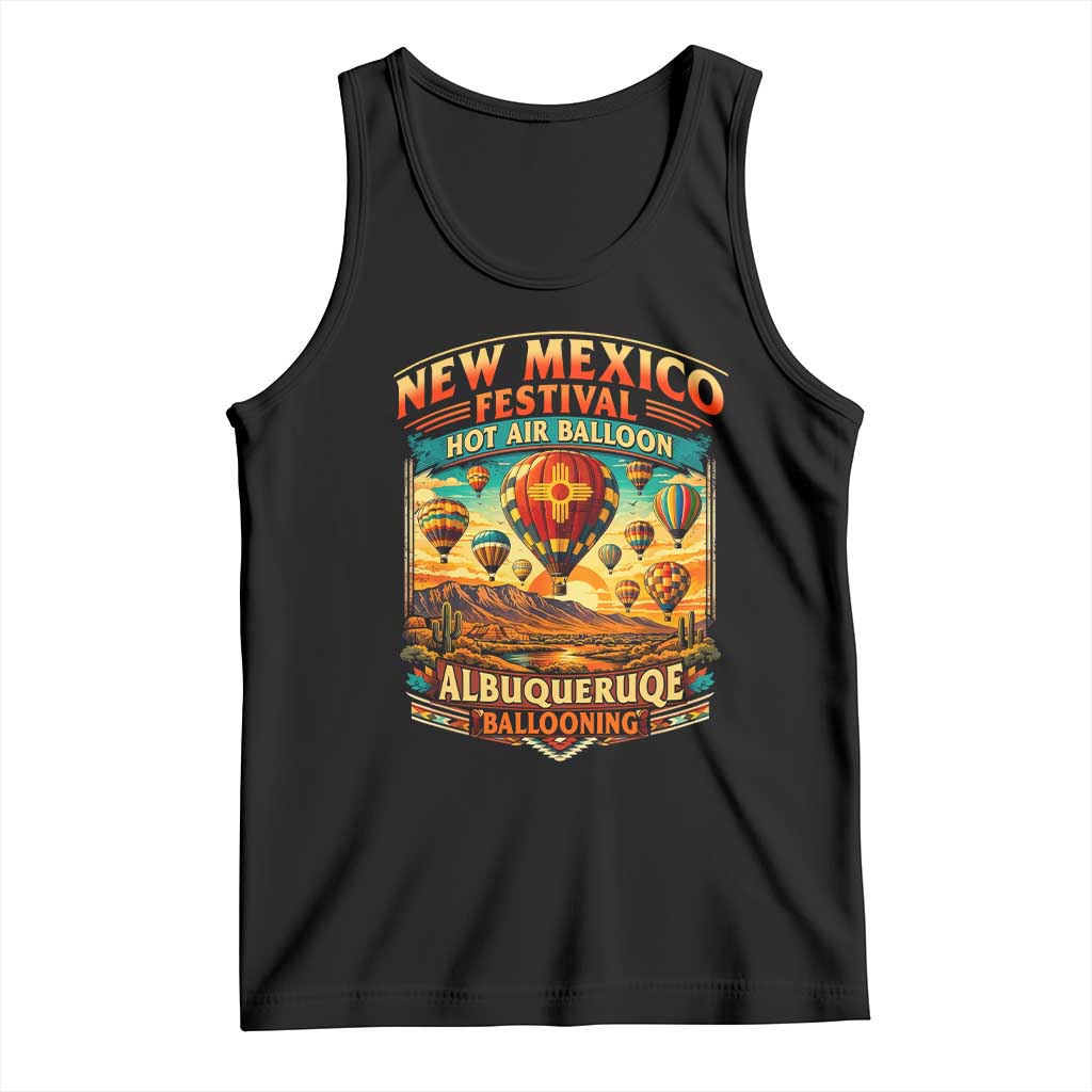 Albuquerque New Mexico Hot Air Balloon Festival Tank Top Southwestern Desert Sunset Ballooning Graphic