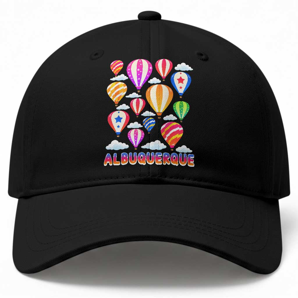 Cute Colorful Hot Air Balloon Albuquerque Graphic Baseball Cap New Mexico Travel Souvenir
