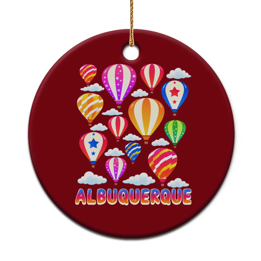 Cute Colorful Hot Air Balloon Albuquerque Graphic Ceramic Ornament New Mexico Travel Souvenir
