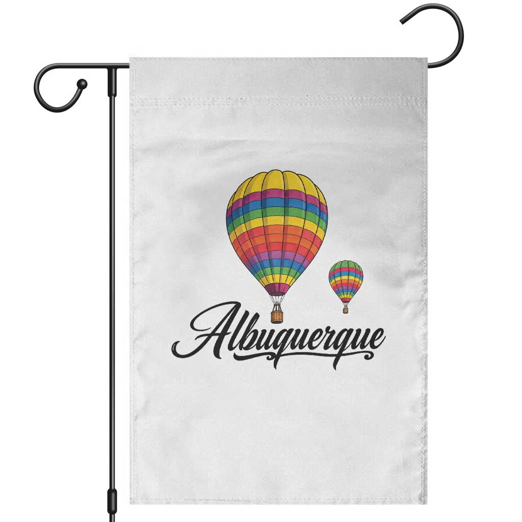 Albuquerque Rainbow Striped Hot Air Balloon Graphic Garden Flag New Mexico Festival Trip