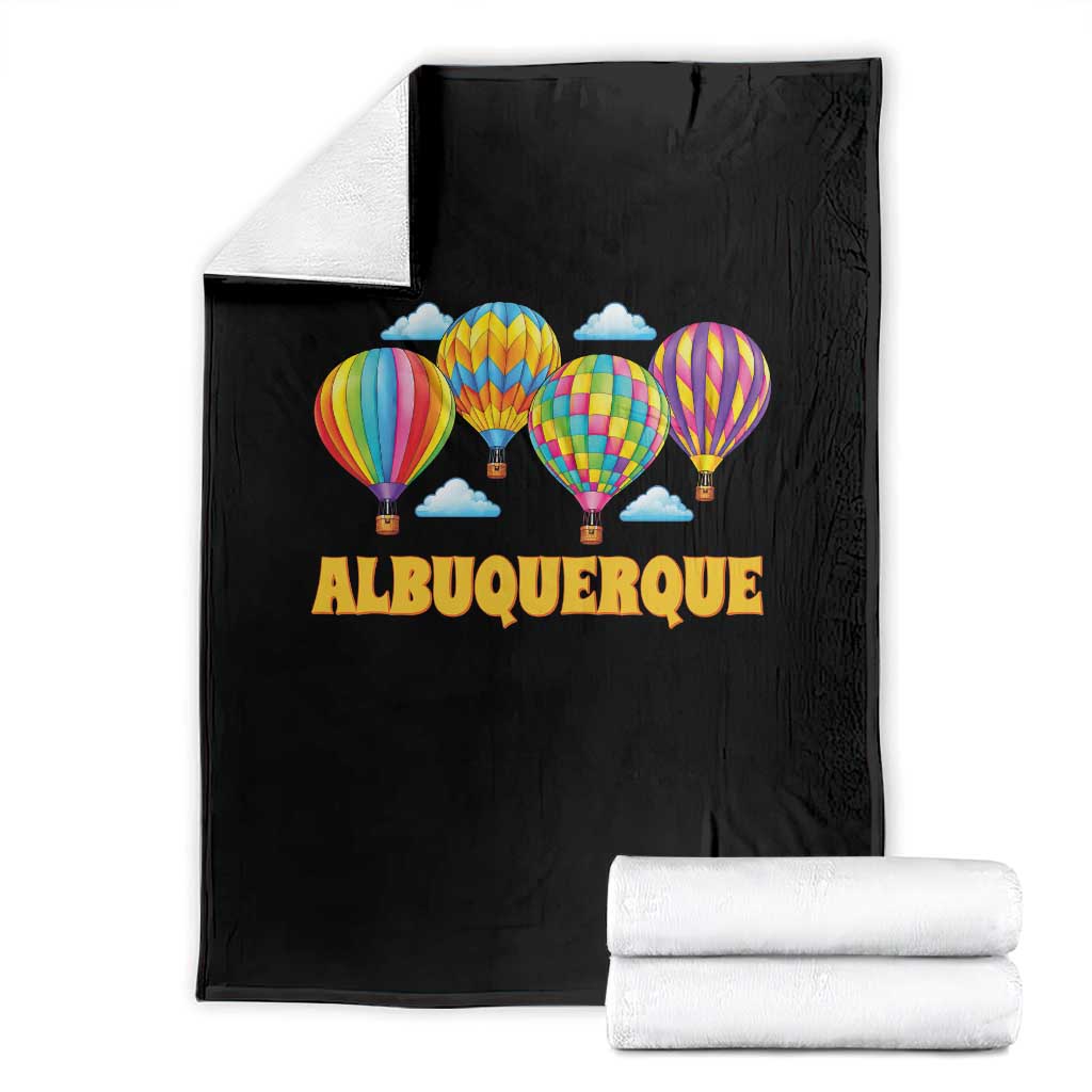 Albuquerque Hot Air Balloon Sky Graphic Throw Blanket Vibrant Colorful Ballooning New Mexico Festival