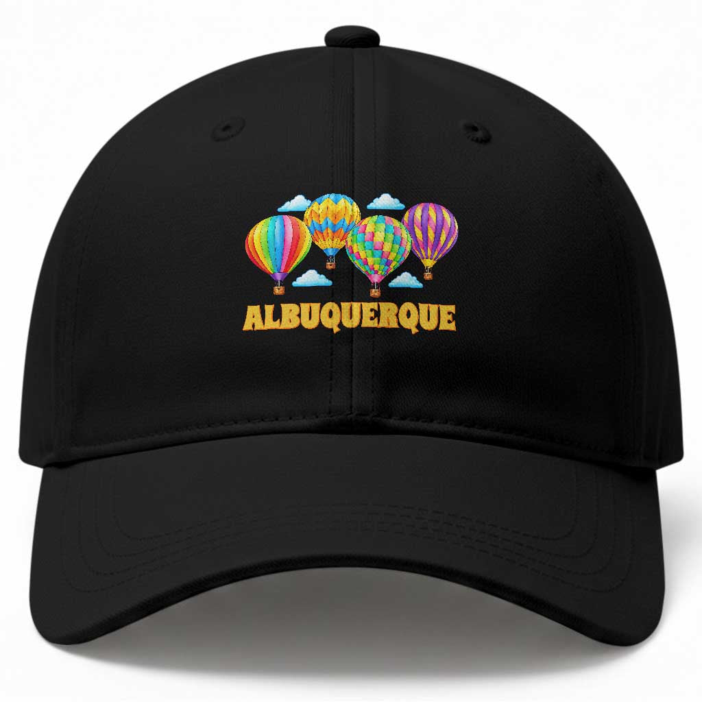 Albuquerque Hot Air Balloon Sky Graphic Baseball Cap Vibrant Colorful Ballooning New Mexico Festival