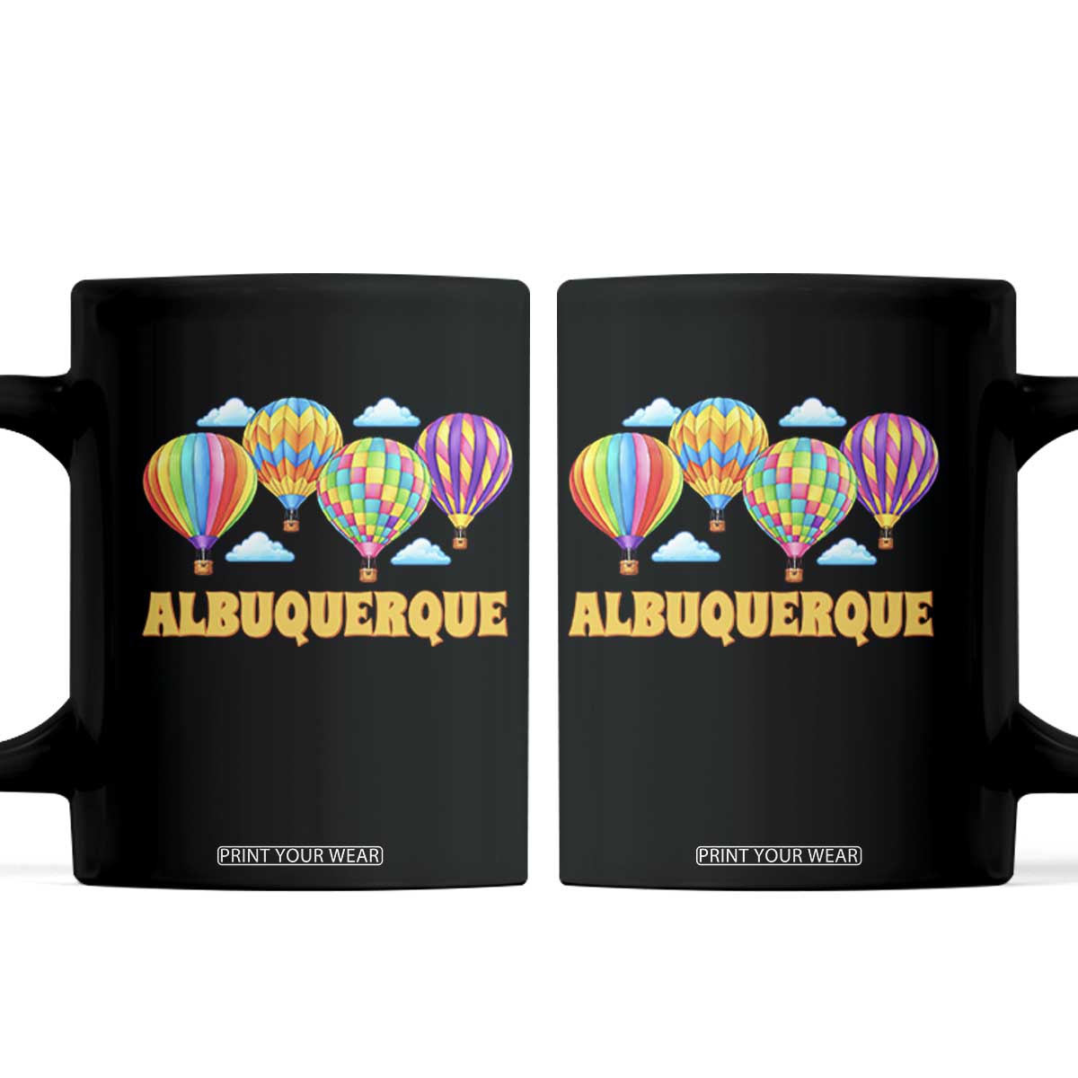 Albuquerque Hot Air Balloon Sky Graphic Coffee Mug Vibrant Colorful Ballooning New Mexico Festival